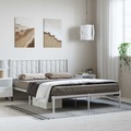 vidaXL, vidaXL Bettgestell mit Kopfteil Metall Weiß 193x203 cm