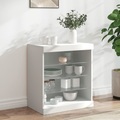 vidaXL, vidaXL Sideboard mit LED-Beleuchtung Weiß 60,5x37x67 cm