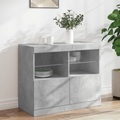 vidaXL, vidaXL Sideboard mit LED-Leuchten Betongrau 81x37x67 cm