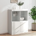 vidaXL, vidaXL Sideboard mit LED-Leuchten Weiß 81x37x100 cm