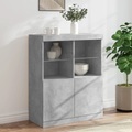 vidaXL, vidaXL Sideboard mit LED-Leuchten Betongrau 81x37x100 cm