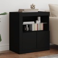 vidaXL, vidaXL Sideboard mit LED-Leuchten Schwarz 60,5x37x67 cm
