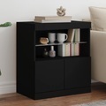 vidaXL, vidaXL Sideboard mit LED-Leuchten Schwarz 60x37x67 cm