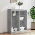 vidaXL, vidaXL Sideboard mit LED-Leuchten Betongrau 81x37x100 cm