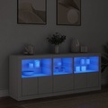 vidaXL, vidaXL Sideboard mit LED-Leuchten Weiß 162x37x67 cm