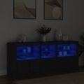 vidaXL, vidaXL Sideboard mit LED-Leuchten Schwarz 162x37x67 cm