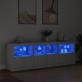 vidaXL, vidaXL Sideboard mit LED-Leuchten Weiß 202x37x67 cm