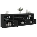vidaXL, vidaXL Sideboard mit LED-Leuchten Schwarz 202x37x67 cm