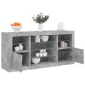 vidaXL, vidaXL Sideboard mit LED-Leuchten Betongrau 142,5x37x67 cm