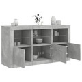vidaXL, vidaXL Sideboard mit LED-Leuchten Betongrau 123x37x67 cm