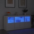 vidaXL, vidaXL Sideboard mit LED-Leuchten Weiß 142,5x37x67 cm