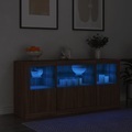 vidaXL, vidaXL Sideboard mit LED-Leuchten Braun Eichen-Optik 142,5x37x67 cm