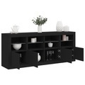 vidaXL, vidaXL Sideboard mit LED-Leuchten Schwarz 163x37x67 cm