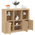 vidaXL, vidaXL Sideboards mit LED-Leuchten 3 Stk. Sonoma-Eiche Holzwerkstoff