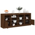 vidaXL, vidaXL Sideboard mit LED-Leuchten Braun Eichen-Optik 163x37x67 cm