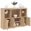 vidaXL, vidaXL Sideboards mit LED-Leuchten 3 Stk. Sonoma-Eiche Holzwerkstoff