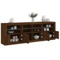 vidaXL, vidaXL Sideboard mit LED-Leuchten Braun Eichen-Optik 202x37x67 cm