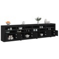 vidaXL, vidaXL Sideboard mit LED-Leuchten Schwarz 283x37x67 cm