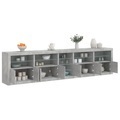 vidaXL, vidaXL Sideboard mit LED-Leuchten Betongrau 283x37x67 cm