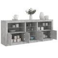 vidaXL, vidaXL Sideboard mit LED-Leuchten Betongrau 162x37x67 cm