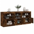 vidaXL, vidaXL Sideboard mit LED-Leuchten Räuchereiche 162x37x67 cm