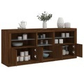 vidaXL, vidaXL Sideboard mit LED-Leuchten Braun Eichen-Optik 181,5x37x67 cm