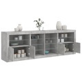 vidaXL, vidaXL Sideboard mit LED-Leuchten Betongrau 202x37x67 cm