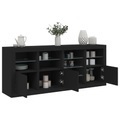 vidaXL, vidaXL Sideboard mit LED-Leuchten Schwarz 164x37x67 cm