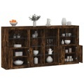 vidaXL, vidaXL Sideboard mit LED-Leuchten Räuchereiche 202x37x100 cm