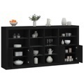 vidaXL, vidaXL Sideboard mit LED-Leuchten Schwarz 202x37x100 cm