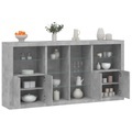 vidaXL, vidaXL Sideboard mit LED-Leuchten Betongrau 202x37x100 cm