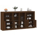 vidaXL, vidaXL Sideboard mit LED-Leuchten Braun Eichen-Optik 202x37x100 cm