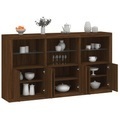 vidaXL, vidaXL Sideboard mit LED-Leuchten Braun Eichen-Optik 181,5x37x100 cm
