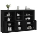 vidaXL, vidaXL Sideboard mit LED-Leuchten Schwarz 162x37x100 cm