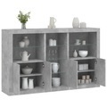 vidaXL, vidaXL Sideboard mit LED-Leuchten Betongrau 162x37x100 cm