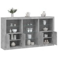 vidaXL, vidaXL Sideboard mit LED-Leuchten Betongrau 181,5x37x100 cm