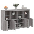 vidaXL, vidaXL Sideboards mit LED-Leuchten 3 Stk. Grau Sonoma Holzwerkstoff