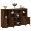 vidaXL, vidaXL Sideboards mit LED-Leuchten 3 Stk. Braun Eichen-Optik