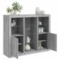 vidaXL, vidaXL Sideboards mit LED-Leuchten 3 Stk. Grau Sonoma Holzwerkstoff