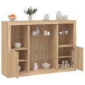 vidaXL, vidaXL Sideboards mit LED-Leuchten 3 Stk. Sonoma-Eiche Holzwerkstoff
