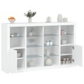vidaXL, vidaXL Sideboards mit LED-Leuchten 3 Stk. Weiß Holzwerkstoff
