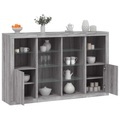 vidaXL, vidaXL Sideboards mit LED-Leuchten 3 Stk. Grau Sonoma Holzwerkstoff