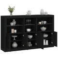 vidaXL, vidaXL Sideboard mit LED-Leuchten Schwarz 162x37x100 cm