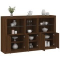 vidaXL, vidaXL Sideboard mit LED-Leuchten Braun Eichen-Optik 162x37x100 cm