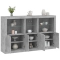 vidaXL, vidaXL Sideboard mit LED-Leuchten Betongrau 162x37x100 cm