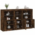 vidaXL, vidaXL Sideboard mit LED-Leuchten Räuchereiche 162x37x100 cm