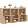 vidaXL, vidaXL Sideboard mit LED-Leuchten Sonoma-Eiche 181,5x37x100 cm
