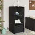 vidaXL, vidaXL Gartenschrank Schwarz 50x55x115 cm Poly Rattan