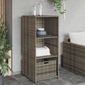 vidaXL, vidaXL Gartenschrank Grau 50x55x115 cm Poly Rattan
