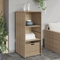 vidaXL, vidaXL Gartenschrank Beige 50x55x115 cm Poly Rattan